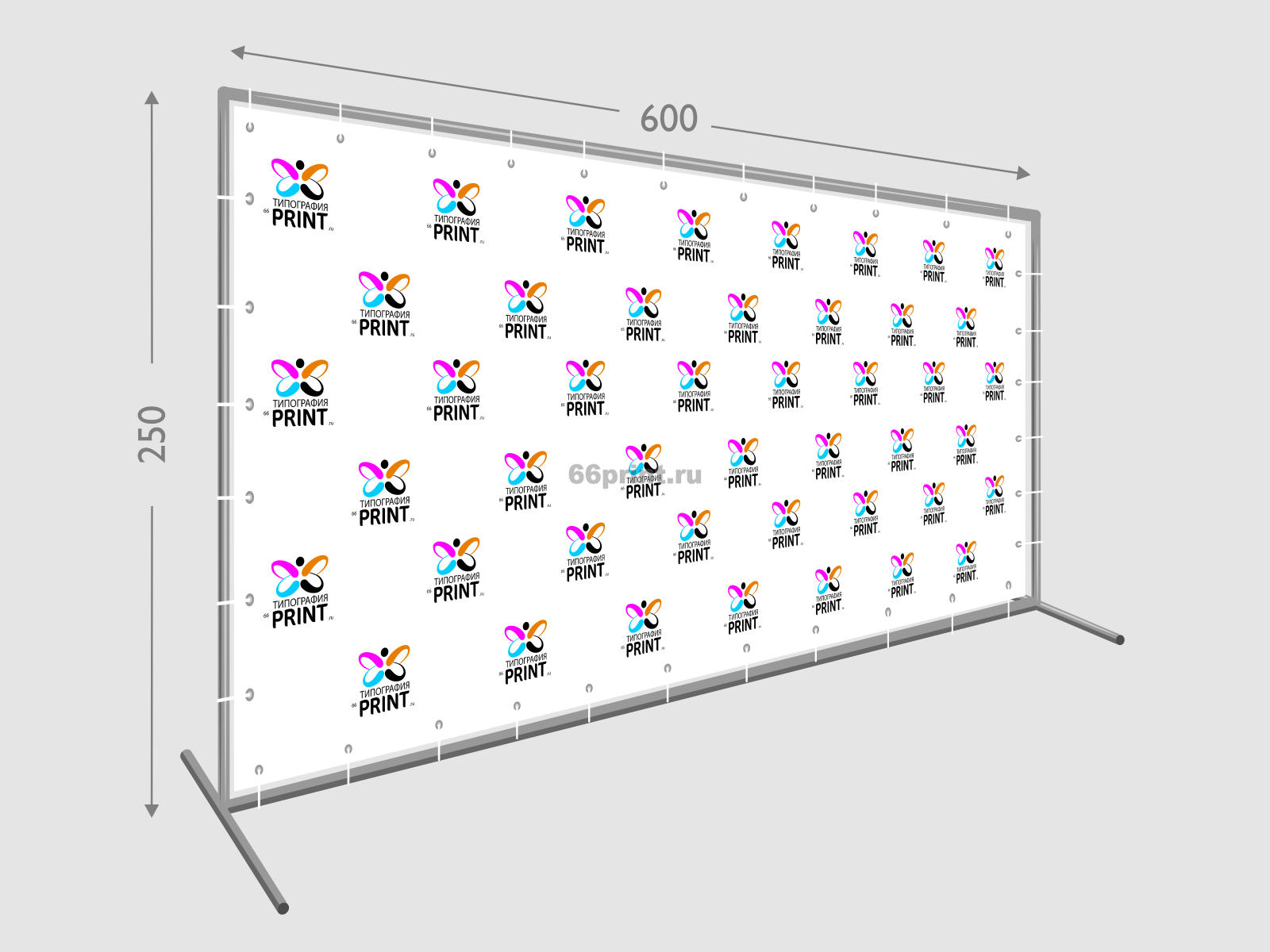 Пресс волл 350х600 см. (конструкция + баннер с печатью 720 dpi) –  типография в Махачкале
